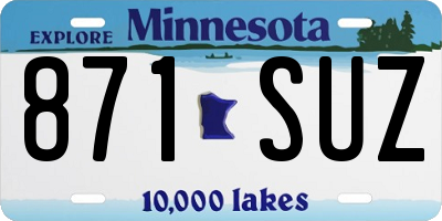 MN license plate 871SUZ
