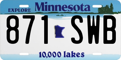 MN license plate 871SWB