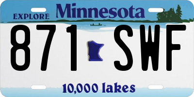 MN license plate 871SWF