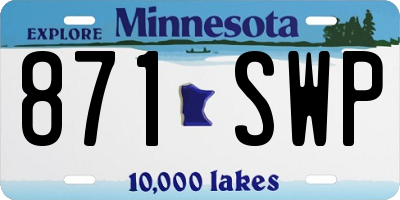 MN license plate 871SWP