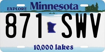 MN license plate 871SWV