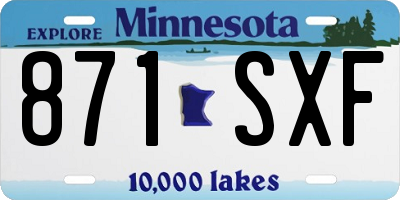 MN license plate 871SXF