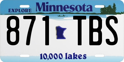 MN license plate 871TBS