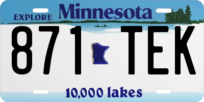 MN license plate 871TEK