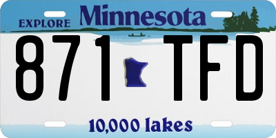 MN license plate 871TFD