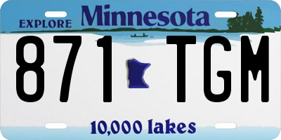 MN license plate 871TGM