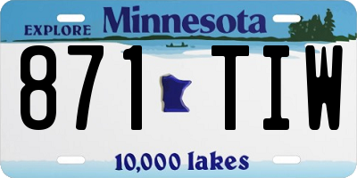 MN license plate 871TIW