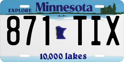 MN license plate 871TIX