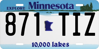MN license plate 871TIZ