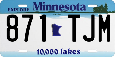 MN license plate 871TJM