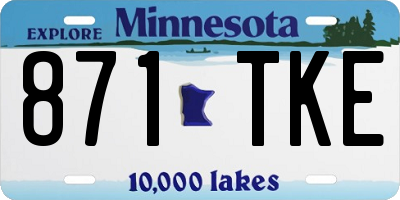 MN license plate 871TKE