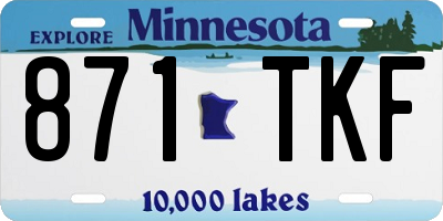 MN license plate 871TKF