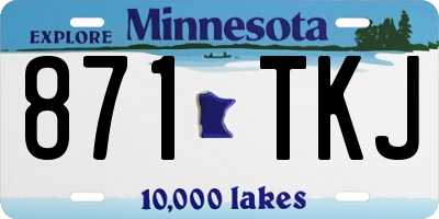 MN license plate 871TKJ