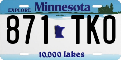 MN license plate 871TKO