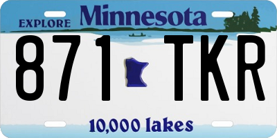 MN license plate 871TKR