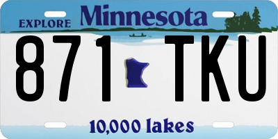 MN license plate 871TKU