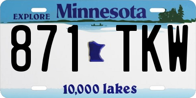 MN license plate 871TKW