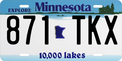 MN license plate 871TKX