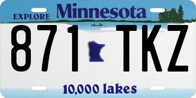 MN license plate 871TKZ
