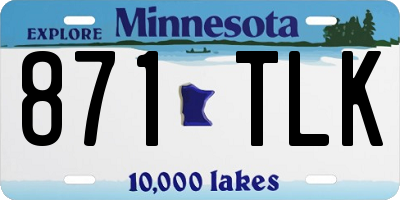 MN license plate 871TLK