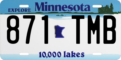 MN license plate 871TMB