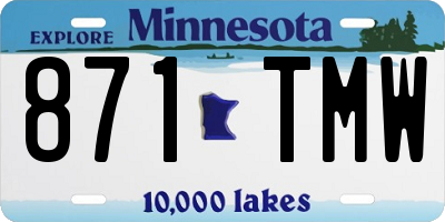 MN license plate 871TMW