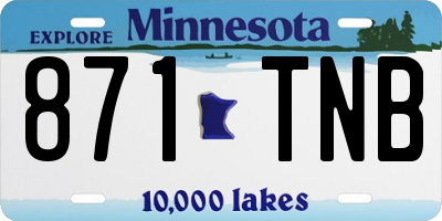 MN license plate 871TNB