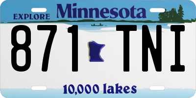 MN license plate 871TNI