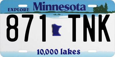 MN license plate 871TNK