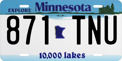 MN license plate 871TNU