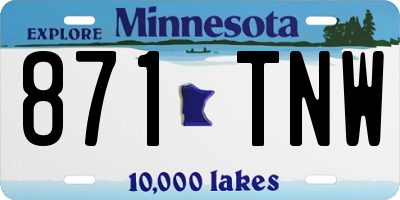 MN license plate 871TNW