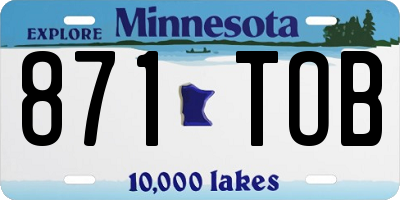 MN license plate 871TOB
