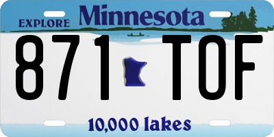 MN license plate 871TOF