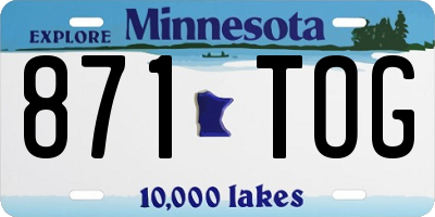 MN license plate 871TOG