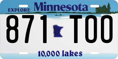 MN license plate 871TOO
