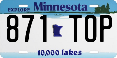 MN license plate 871TOP