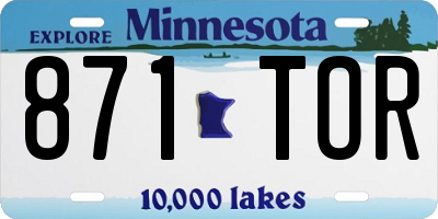 MN license plate 871TOR