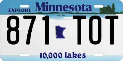 MN license plate 871TOT