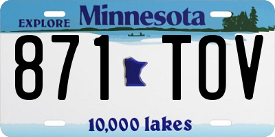 MN license plate 871TOV