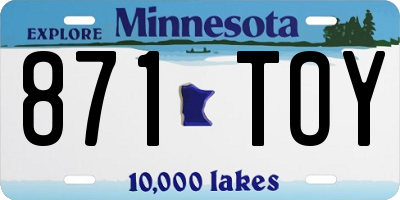 MN license plate 871TOY