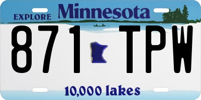 MN license plate 871TPW