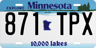 MN license plate 871TPX