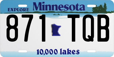MN license plate 871TQB
