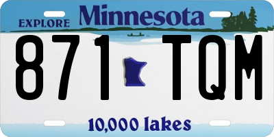 MN license plate 871TQM