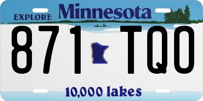 MN license plate 871TQO