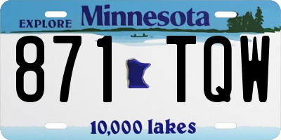 MN license plate 871TQW