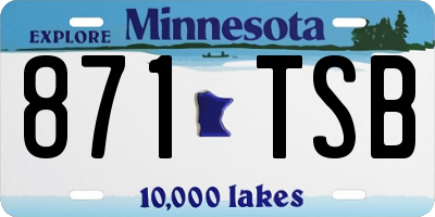 MN license plate 871TSB