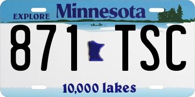 MN license plate 871TSC