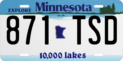 MN license plate 871TSD