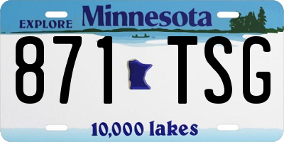 MN license plate 871TSG